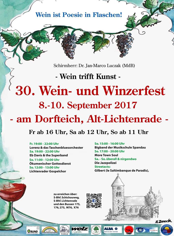 Plakat Wein Winzerfest Lichtenrade2017
